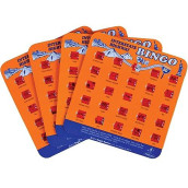 Regal Games Finger-Tip Shutter Bingo Cards With Sliding Windows - Interstate Highway Game Set - Travel Bingo Game For Adults & Kids - Reusable, No Chips & Daubers Needed - 4 Packs - Orange