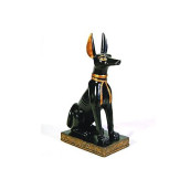 Pacific Giftware Ptc Gold And Black Color Egyptian Anubis Dog Sitting Figurine Statue