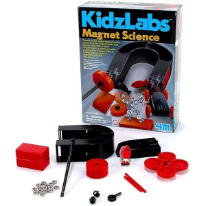 4M Magnet Science Kit - 10 Magnetic Experiments & Games (Over 25 Pieces To Build & Stem Learn From) - Power The Racer With A Magnet, Levitate A Magnet, Magnetic Yacht & Fishing, Boys & Girls, Age 8+