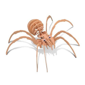 Puzzled 3D Puzzle Black Widow Spider Wood Craft Construction Model Kit, Fun & Educational Diy Wooden Toy Assemble Model Unfinished Crafting Hobby Puzzle To Build & Paint For Decoration 27 Pieces Pack