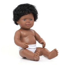 Miniland 15'' Anatomically Correct Baby Doll, African-American Boy