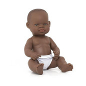 Miniland Educational - 12.63 Anatomically Correct Newborn Baby Doll, African Boy