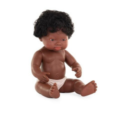 Miniland Educational African Boy, Made In Spain, Anatomically Correct Baby Doll, 7.09 H X 14.96 L X 4.33 W, (Miniland31053)