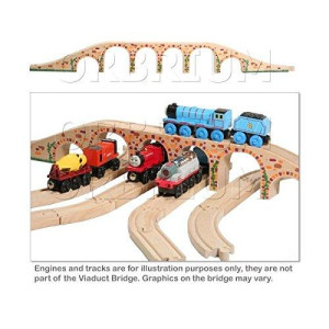 Orbrium Toys 6 Arches Viaduct Bridge For Wooden Railway Track Fits Thomas Trains Brio Set