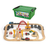 Brio 33097 Cargo Railway Deluxe Set - 54 Piece Interactive Train Toy | Enhanced Wooden Tracks | Perfect For Kids Age 3 And Up | Compatible With All Brio Railway Sets | Fsc Certified Wood