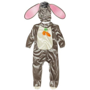 Incharacter Unisex-Baby Infant Rabbit Costume, Grey/White/Pink, Medium
