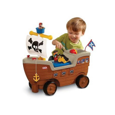 Little Tikes 2-In-1 Pirate Ship Toy - Kids Ride-On Boat With Wheels, Under Seat Storage And Playset With Figures - Interactive Ride On Toys For 1 Year Olds And Above, Multicolor