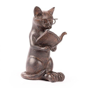 Young'S Inc. Cat Figurine - Cute Cat Statue - Whimsical Cat Decor For Cat Lovers - Cat Collectibles And Meditation Decor - Cat With Eye Glasses - 4'' L X 3'' W X 5'' H