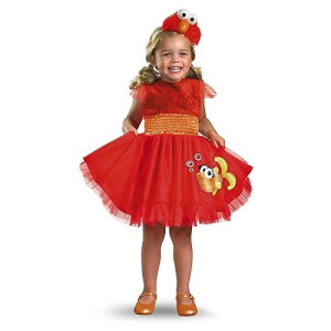 Sesame Street Frilly Elmo Costume, Official Elmo Halloween Outfit, Size (2T)