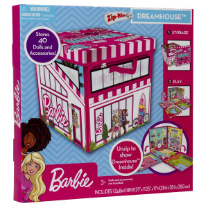 Zipbin Barbie 40 Doll Dream House Toy Box And Playmat, Styles May Vary