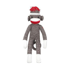 Plushland Adorable Brown Sock Monkey, The Original Traditional Hand Knitted Stuffed Animal Toy Gift-For Kids, Babies, Teens, Girls And Boys Baby Doll Present Puppet 20 Inches