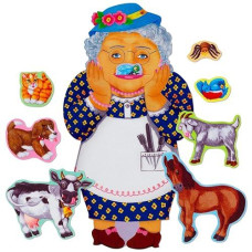 Little Folk Visuals Old Lady Who Swallowed A Fly Precut Flannel/Felt Board Figures, 9 Pieces Set