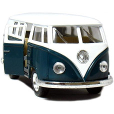 5In Die-Cast 1962 Vw Classic Bus 1/32 Scale (Green), Pull Back N Go Action.Unisex