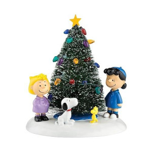 Department 56 Peanuts Village O' Christmas Tree Accessory Figurine,Green