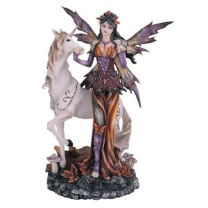 Stealstreet Ss-G-91563, Purple Orange Fairy With Unicorn Collectible Figurine Decor
