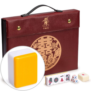 Yellow Mountain Imports Professional Chinese Mahjong Game Set, Double Happiness (Yellow) - With 146 Medium Size Tiles - For Chinese Style Game Play [??????]