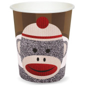 Birthday Express Sock Monkey Party Supplies - 9 oz Paper cups (8)