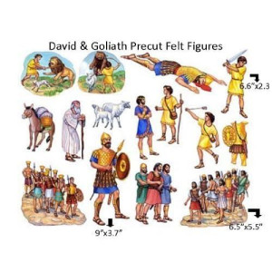 David and Goliath Felt Figures for Flannel Board Bible Stories-precut