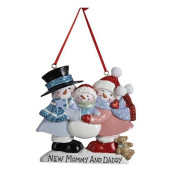 Kurt Adler 3.25" Resin "New Mommy And Daddy" Ornament