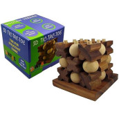 Tic-Tac-Toe 3D Strategy Wooden Game