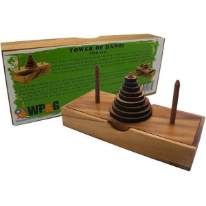 Tower of Hanoi 9 Rings Wooden Puzzle Game Brain Teaser