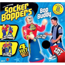 Socker Boppers Bop Buddy - Standing Inflatable Talking Punching Bag For Kids, Box, Bop, Punch, Great Tool For Agility-Coordination-Athletic Development, Indoor Or Outdoor Active Play