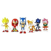 Sonic Multi Pack 2" Action Figure (6 Classic Figures - Knuckles, Sonic, Super Sonic, Amy, Metal Sonic And Tails) Tru Exclusive