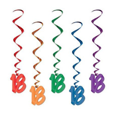 Beistle 18 Whirls Assorted Colors 5 Count