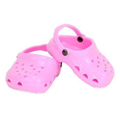 Sophia'S Rubber Garden Clog Sandal With Heart Cut Outs And Heel Strap Shoes Accessory For 18" Dolls, Light Pink