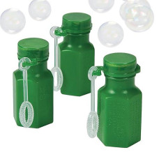 Green Hexagon Shaped Mini Bubble Bottles - Party Favors And Toys - Bulk Set Of 48 Pieces