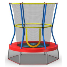 Skywalker Trampolines 48� Round, Indoor Outdoor Mini Trampoline For Kids Toddler Bouncer With Enclosure Net, Padded Frame, Cover And Handlebar, No-Gap Safe Design, Zoo Adventure