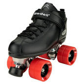 Riedell Skates - Dart - Quad Roller Speed Skates | Black | Size 8