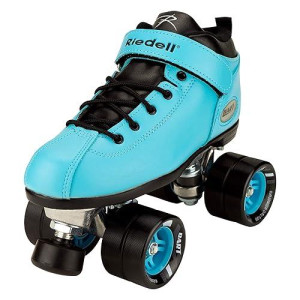 Riedell Skates - Dart - Quad Roller Speed Skates | Aqua | Size 7