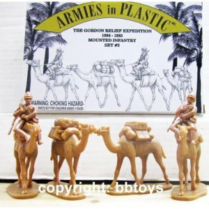 Aip Egypt And Sudan Gordon Relief Expedition Camel Corps Mounted Infantry Set #3: 6Pc 54Mm Plastic Army Men Figures