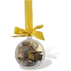 Lego Ornament Holiday Bauble With Gold Bricks