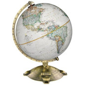 Replogle Allanson, Antique Ocean, National Geographic Cartography, Up-To-Date And Detailed, Desktop Globe, Raised Relief, Antique Plated Die-Cast Base (12"/30Cm Diameter)