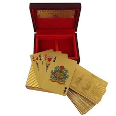Shalinindia Playing cards Deck in 9999 gold Foil Unusual gift from India