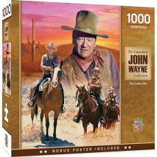 Masterpieces 1000 Piece John Wayne Jigsaw Puzzle For Adults, Family, Or Kids - The Cowboy Way - 19.25"X26.75"