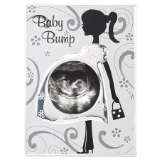 Malden International Designs Baby Bump Metal Baby Memories Picture Frame, 3X3, Silver