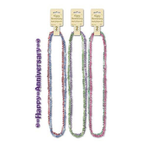 Happy Anniversary Beads-Of-Expression (Asstd Colors) Party Accessory (1 Count) (2/Card)