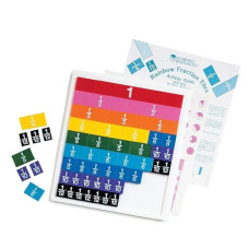 Learning Resources Rainbow Fraction Plastic Tiles With Tray