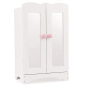 Kidkraft Wooden Lil' Doll Armoire With 6 Hangers, Furniture For 18-Inch Dolls - White Gift For Ages 3+