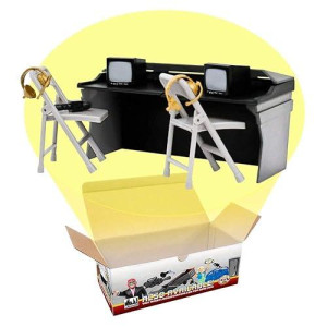 Black & Gray Commentator Table Playset For Wrestling Action Figures