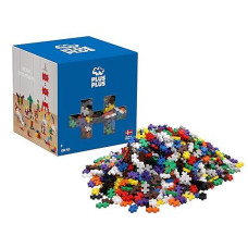 Plus Plus - Open Play Set - 1200 Piece - Basic Color Mix, Construction Building Stem Toy, Interlocking Mini Puzzle Blocks For Kids