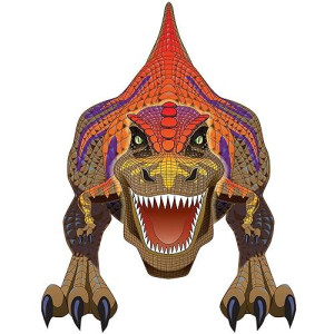 T Rex Kite: Perfect for The Beach, Park, Playground or a Picnic; Size: 34.5 inch W x 44 inch H; Sail Material: Ripstop Fabric; Airframe: Fiberglass; Age Rating: 8 to Adult; Wind Rating: 7-18 MPH