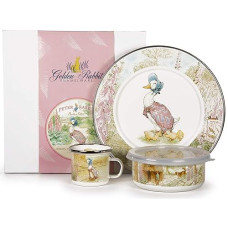 Golden Rabbit Enamelware - 3-Piece Child Dinner Set (Jemima Puddle-Duck)