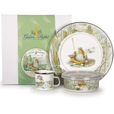 Golden Rabbit Enamelware - 3-Piece Child Dinner Set (Jeremey Fisher)