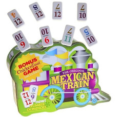 Dominoes Mexican Train, Double 12 Set, With Color-Coded Numbered Dominoes