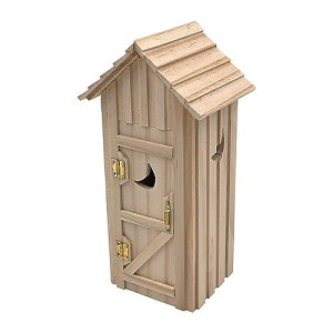 Dollhouse Outhouse Privy Wooden 1 Holer With Half Moon 1:12 Scale