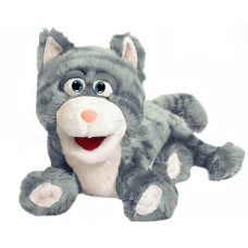 14" Silly Kitty Cat, (Gray Fur), Animal Hand Puppet